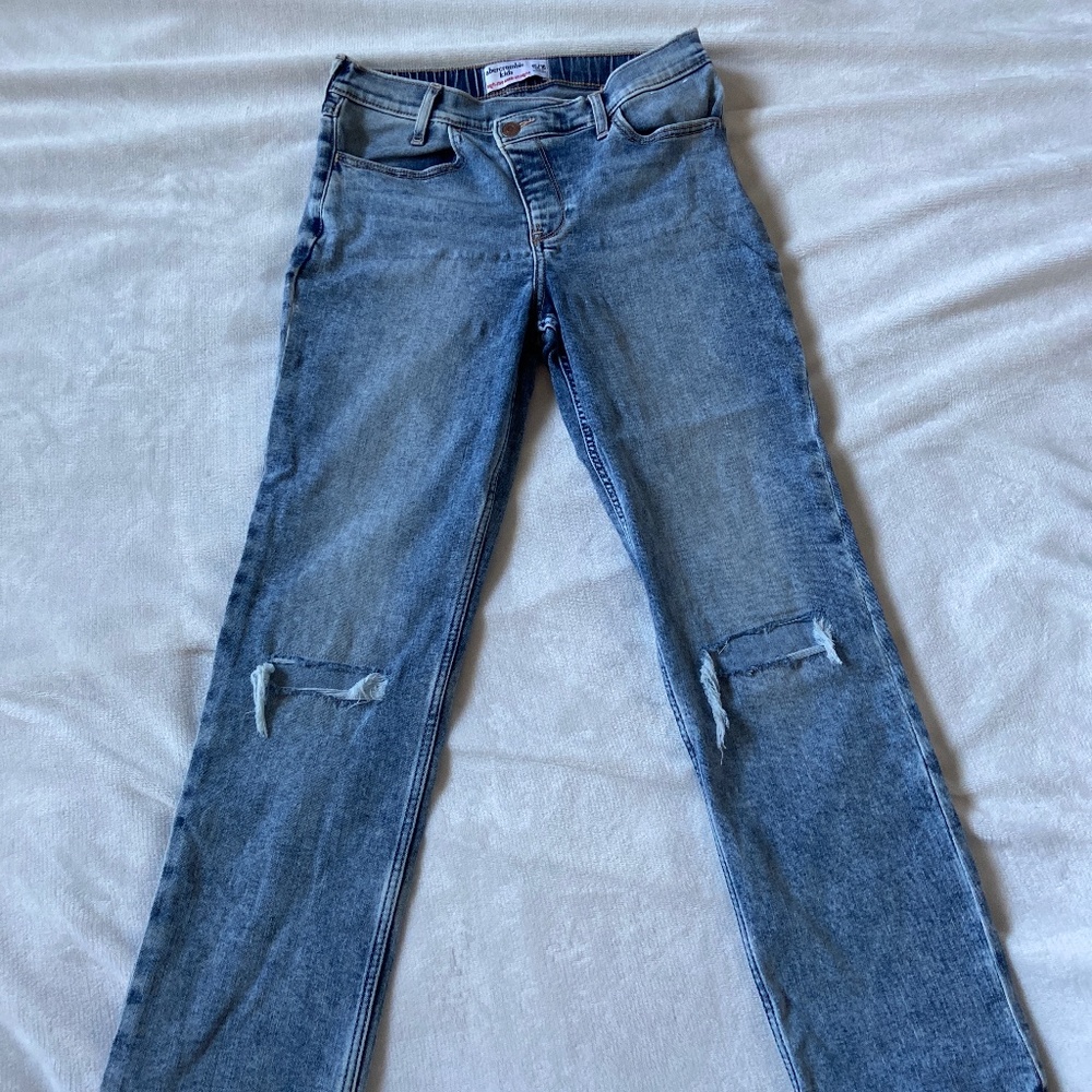 High rise ankle straight jean Abercrombie kids